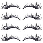 SUPERFINDINGS 4 Pairs 10x24.7cm Eyelashes Car Headlight Stickers Car Styling Black Eyelashes Vehicle Body Sticker Windshield Decal for Vehicle Auto Car Decoration