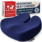 5 STARS UNITED Seat Cushion - Memory Foam Chair Cushion for Tailbone Pain Relief - Ergonomic Support for Coccyx, Sciatica & Butt - Office, Desk & Gaming Chair, Car Seat, Wheelchair, Blue Mesh
