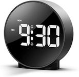 AMIR Digital Alarm Clock, LED Electronic Clock, Small Desk Clock with 2 Alarms, Snooze, Dimmable Alarm Days Set 12/24H Display, Bedside Clock for Home (Battery/Adapter not Included) - Black