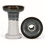 Kitosun Phunnel Shisha Bowl with Glaze Clay Hookah Bowl Perfect Work with Heat Management Device and Foils Conical Ｈole Good Seal Easy Pull Heavy Clouds Hukka Narghile Narguile Shisha Head (Orchid)