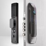 Denler Smart Door Lock DL01 Dual Batteries Digital Door Lock App iPhone & Android, Fingerprint, RFID Card, PIN, Manual Key 3 Years Onsite Warranty (Wi-Fi Black No LCD)