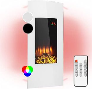 Klarstein Cheminée Electrique Encastrable, Chauffage de 2000W, Fausse Decorative Murale avec Effet Flamme en LED, Télécommande Inclus, Programmable, Minuterie, Thermostat Réglable