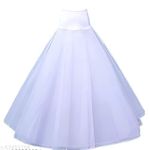 Dollfashion Cancan Skirts White with Wedding Gown Wedding Lehenga Under Skirt Hoop Skirt 2 Layer White -30