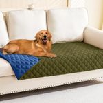 Smiry Waterproof Dog Blanket, Reversible Dog Bed Cover Pet Blanket, Soft Couch Cover for Dogs Washable, Bed Couch Sofa Furniture Protector for Puppy Cat Kids (30"x70", Green/Navy)