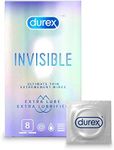 Durex Condoms Invisible Extra Thin Extra Smooth, 8 Count