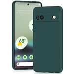 YATWIN Silicone Case for Google Pixel 6A 5G, Soft-Touch, Shockproof, DustProof, Antiskid Full Body Armour Phone Cover- Dark Green