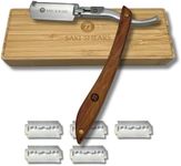 Straight Edge Traditional Shaving Razor with Disposable Blades - Cutthroat Men's Shave (Brown)