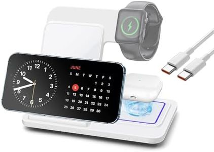 Wireless Charger 3 in 1 15W Fast Wireless Charging Station Stand for iPhone 15/14/13/12/11/Pro/Max/XS/XR,for Apple Watch 9/Ultra/8/7/6/5/4/3/2/SE,for AirPods 3/2/Pro