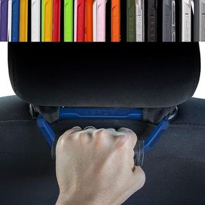 GP BackGrip PRO, Headrest Car Passenger Hand Grip for Truck & Car Wrangler JL JT JK Handle for Offroad, Kids & Seniors, Patented Jeep Accessories, Aluminum, Blue, Pack of 2