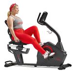 Sunny Health & Fitness Programmable Recumbent Exercise Bike with Optional Exclusive SunnyFit™ App and Enhanced Bluetooth Connectivity (Smart)