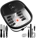 SPA4PIEDS Collapsible Foot Spa Bath Massager with Heat, 10-Piece Foot Pedicure Kit, Bubble, Red Light, Feet Soaking Tub for Stress Relief & Soft Feet, Gift for Mom and Dad