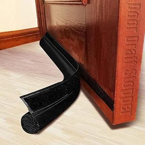 MAXTID Door Draft Stopper 36 Inch Black Adjustable Door Draft Blocker Front Door Draft Guard for Bottom of Doors Weather Stripping Door Seal Strip