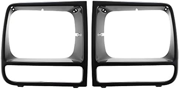 I-Match Auto Parts Left Driver Side and Right Passenger Side Headlight Door Bezel Replacement for 1997-2001 Jeep Cherokee Midsize 55055137 55055136 CH2512157 CH2513157