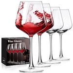 ParaCity Wine Glasses, Red Wine Glasses 460ML, Wine Glasses 4 Set, Christmas Gifts, Hand Blown White Wine Glasses for Women, Men, Wedding and Birthday