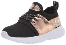 Nautica Missy Youth Girls Athletic Fashion Cross Trainer Lace Up Running Sneakers-Kappil Metallic-Rose Gold Black-5