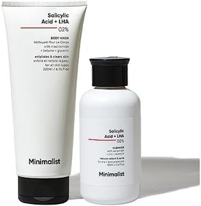 Minimalist Salicylic Acid Face Wash and Body Wash Combo | Anti Acne Cleanser + Shower Gel | For Oily, Acne-Prone Skin | Sulphate (SLS), Dye, & Fragrance Free | For Women & Men