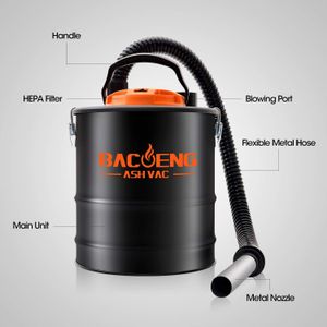 BACOENG 15L Ash Vacuum Cleaner – Powerful Metal Tank for Fireplace & Stove