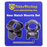 Nikko Stirling Rifle Scope Mounts 2 Piece 1" Tube MEDIUM Weaver Picatinny RIS Rail Rings NSMM1WM