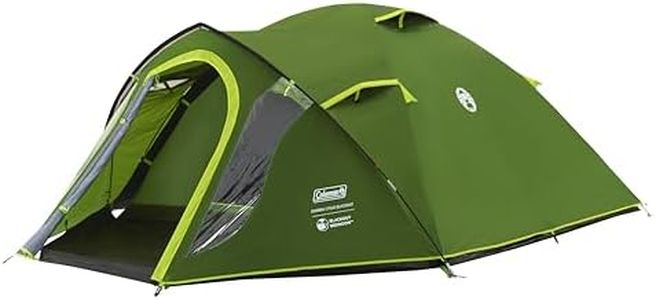 Coleman Tent Darwin 3 Plus BlackOut | Compact 3 Man Dome Tent | Special Darkened Bedroom | Lightweight Camping, Festival and Hiking Tent | 4500mm Waterproof | 3 Person | with Sewn-in Groundsheet