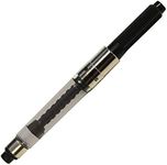 Hugo Boss Piston Converter, Black Silver Transparent, Screw-On to Fountain Pen, Reusable, Easy to Use, HPR621K5