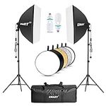 EMART Softbox Lighting Kit with Reflectors 60 x 60cm, 2 X 105W 5500K Bulbs,Soft Box Light for Photography Studio Portraits Video Product Shooting