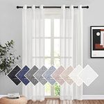 NICETOWN White Sheer Linen Curtains