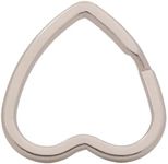 Amanaote Silvery 1.5"X1.3" Outsize Size Heart Key Ring Peach Heart Shape Keychain Pack of 10