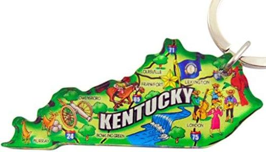 State of Kentucky Key Chain Acrylic Souvenir Keychain Retro Style Map Gift 2 Inch