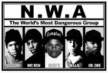 Buyartforless N.W.A. Lineup 36x24 Music Art Print Poster - Ice Cube - MC Ren - Eazy E - Yella - Dr Dre, Black, White, Gray, (PW 51565)