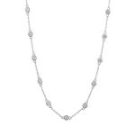 Ornate Jewels Pure 925 Sterling Silver AAA Grade American Diamond 18 inch Chain Solitaire Pendant for Womens and Girls With Certificate of Authenticity and Hallmark