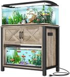 DWVO 40-50 Gallon Aquarium Stand with Power Outlets, Cabinet for Fish Tank Accessories Storage - Heavy Duty Metal Fish Tank Stand Suitable for Turtle Tank, Reptile Terrarium, 660LBS Capacity, Grey