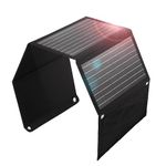 KTenergy 30W Foldable Solar Charger with 2 USB-A & 1 USB-C Ports QC3.0 PD Supported, IPX4 Waterproof, Compatible with Common Cell Phones. (30W)