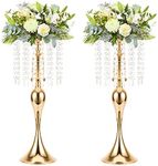 LANLONG 2PCS Wedding Centerpieces for Tables 54cm, Acrylic Crystal Flower Stand Road Lead for Wedding Party Dinner Christmas Table Centerpiece Event Decoration