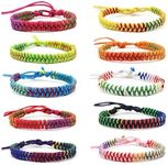 TONAUP Boho Surfer Bracelet Set, Multi-Color Woven Beads Bracelet, Handmade Friendship Braided Ethnic Adjustable Bracelets Jewelry Gift for Wrist Anklet Hair Accessories (10 Multi-Color)