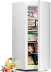 Antarctic Star 6.0 Cu.ft Upright Freezer, Small Stand Up Freezer with Adjustable Thermostat, Removable Glass Shelves, for Bedroom/Home/Dorms/Apartment (White)