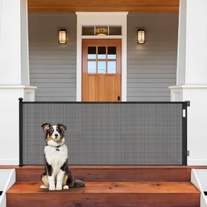 Ycozy Retractable Baby Gate, Safety Stairs Gate or Pet Gate, 33” Tall, Extends to 78” Wide, Mesh Safety Dog Barrier Gate for Stairs, Indoor, Outdoor, Doorways