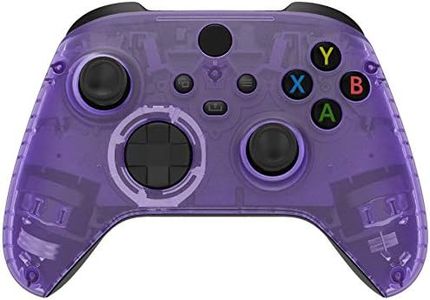 eXtremeRate Clear Atomic Purple Replacement Part Faceplate, Housing Shell Case for Xbox Series S & Xbox Series X Controller Accessories - Controller NOT Included