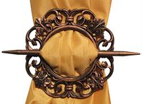 Antique Decorative Curtain Holdback, Set of 2, Bronze Silver Mahogany (Bronze) by Kashi Home