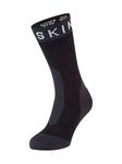 SEALSKINZ Unisex Waterproof Extreme Cold Weather Mid Length Sock, Black/Grey/White, Large