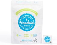 Handzies Natural Soap and Water Hand Wipes, Free and Clear, Individually Packaged Singles (100)