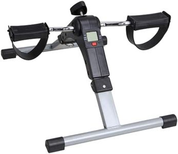 Under Desk Bike, Mutifunction Mini Exercise Bike, Folding Arm and Leg Pedal Exerciser, Portable Foot Peddler Bike, Peddler Machine with LCD Monitor (Black, 41.5 * 38 * 93.5 CM) (Round)
