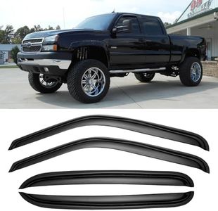 Cxdar Window Rain Guards for 2001-2007 Chevy Silverado/Sierra,Window Visors Vent Shade Deflector for 2002-2006 Avalanche/Escalade/Suburban, 2001-2006 Yukon XL,for Crew Cab ONLY