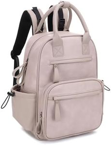 JESSIE & JAMES Saturday EDC Diaper Bag Backpack Multi Function Diaper Bag with Changing Pad & Stroller Straps_Light Stone