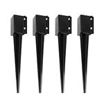 BISupply 24 Inch Fence Post Anchor Ground Spike Metal Fence Stakes, Post Base for 4x4 Inch Mailbox or Fence Post 4-Pack