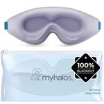 MyHalos 3D Sleep Mask - Sleeping Eye Masks for Sleep - 100% Blackout Sleeping Mask for Women, Men & Side Sleepers - Zero Pressure - Award Winning Design, Eyelash Friendly & Breathable, Lavender