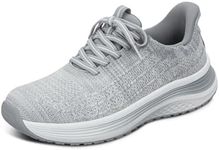 Orthofeet Women's Orthopedic Light Grey Hands-Free Nira Slip-On Sneakers, Size 5.5 Medium