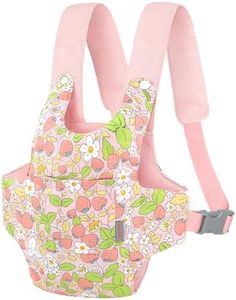 GAGAKU Baby Doll Carrier for Kids, Reborn Dolls Carrier Accessories for Girls & Toddlers, Baby Dolls Sling Carrier with Adjustable Straps - Pink Strawberry