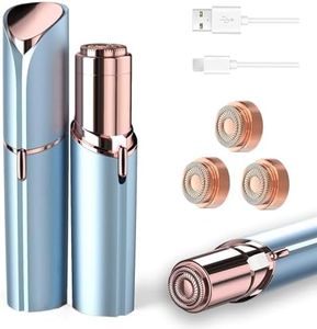 tuokiy Facial Hair Removal for Women, Painless Face Shaver for Womens, Face Razors for Lip, Chin with USB Rechargeable, Blue 3 PCS Heads