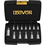 LEXIVON HEX Bit Socket Set, 13 Male Hexagon sockets | SAE Imperial Sizes from 5/64” to 9/16” | Allen Key Socket Set, for Torque Wrench, Ratchet Wrench, Impact Power Drills (LX-142)