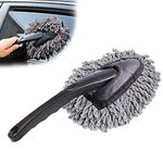 SwirlColor Car Duster, Microfiber, Soft, Wax-treated Fibers, Removable & Comfortable, Multifunctional, Plastic Handle, Cotton Head, Dust Removal Tool